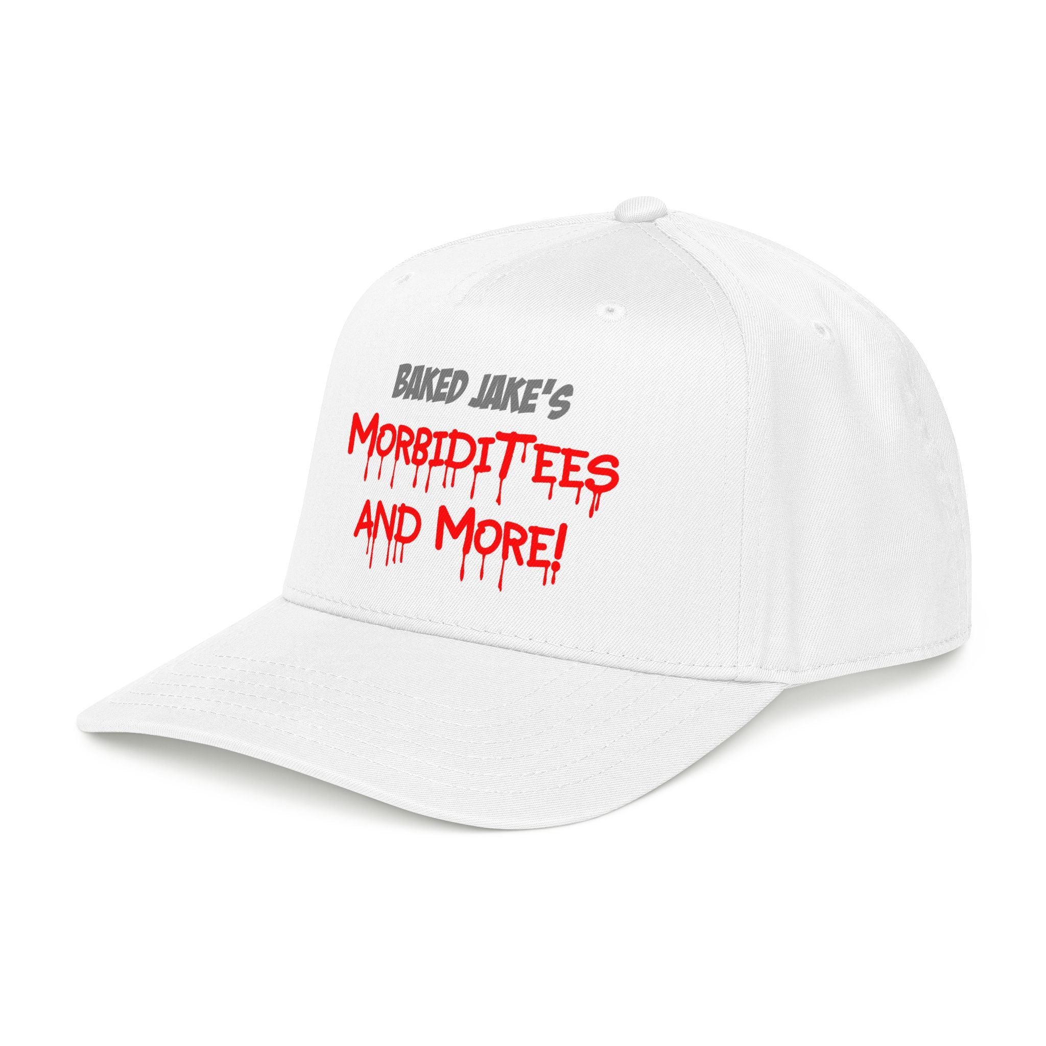 Embroidered Baseball Cap – “Morbiditees and More” Text Design