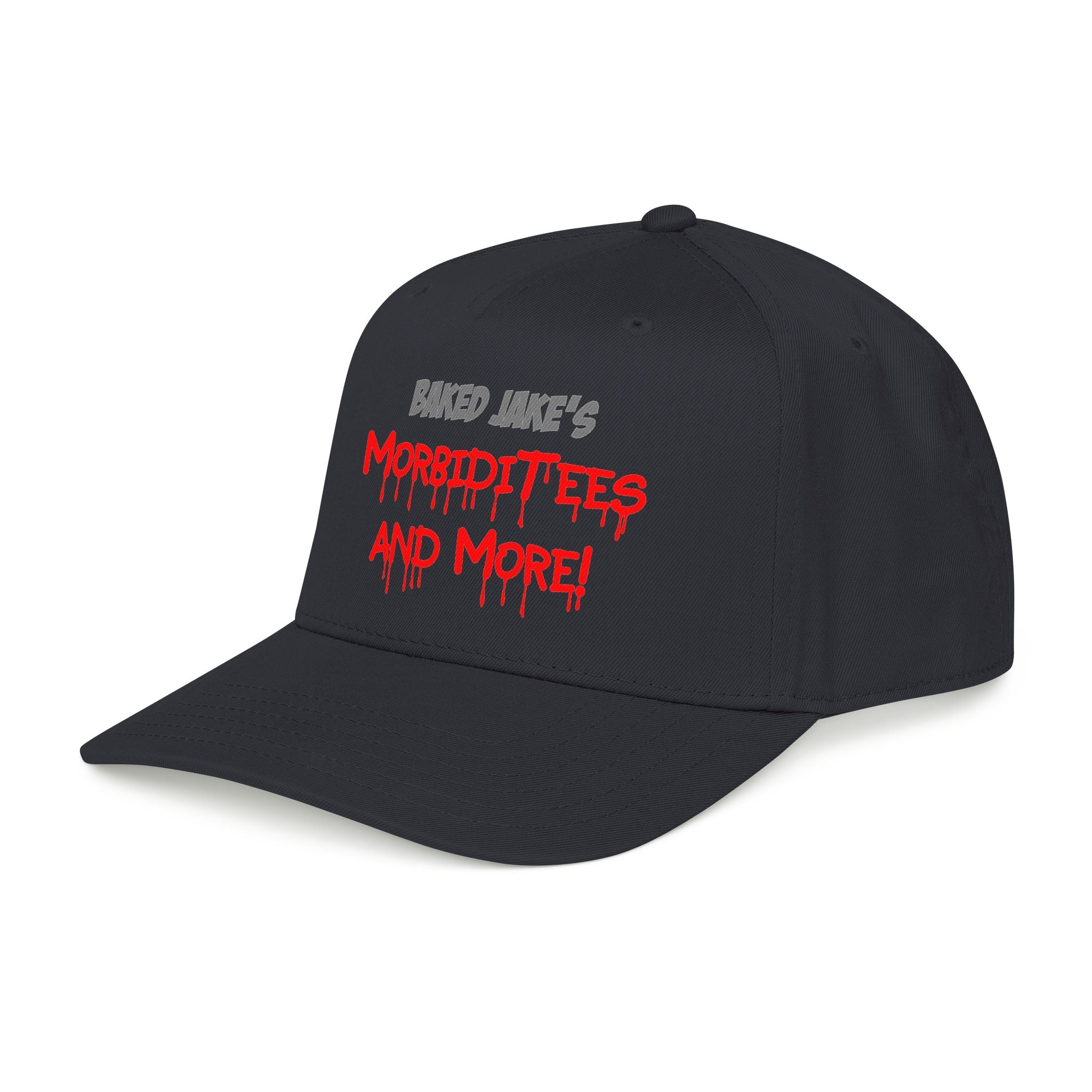 Embroidered Baseball Cap – “Morbiditees and More” Text Design